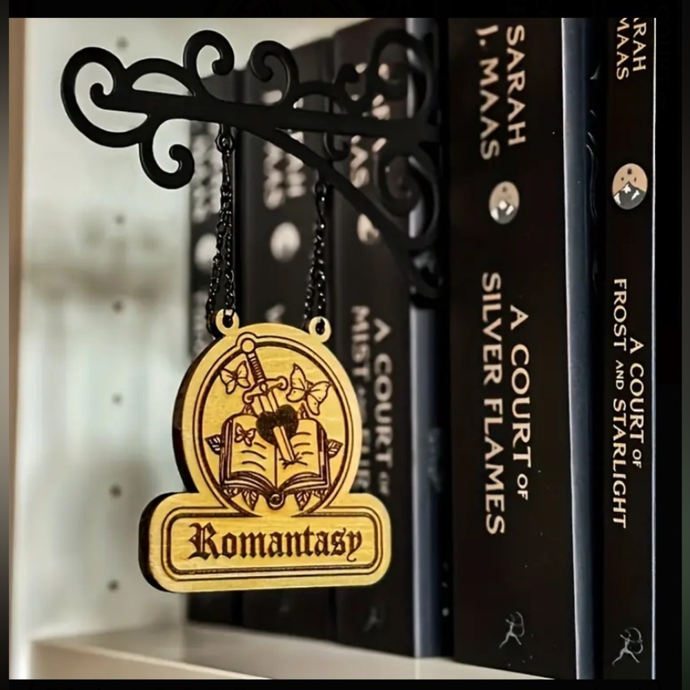 Wooden Romantasy Book Nook Sign